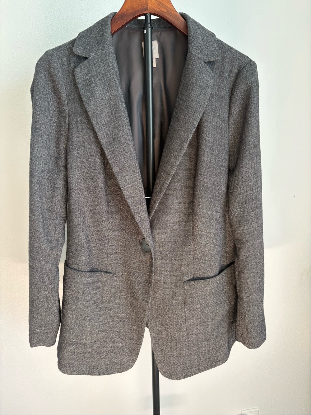 J. Jill Blazer Jacket Business Casual Women  Gray Single-Button Blazer size S
